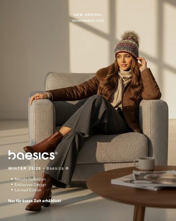 Зимова шапка з помпоном Baesics унісекс, тепла шапка з штучного хутра, бордова, один розмір