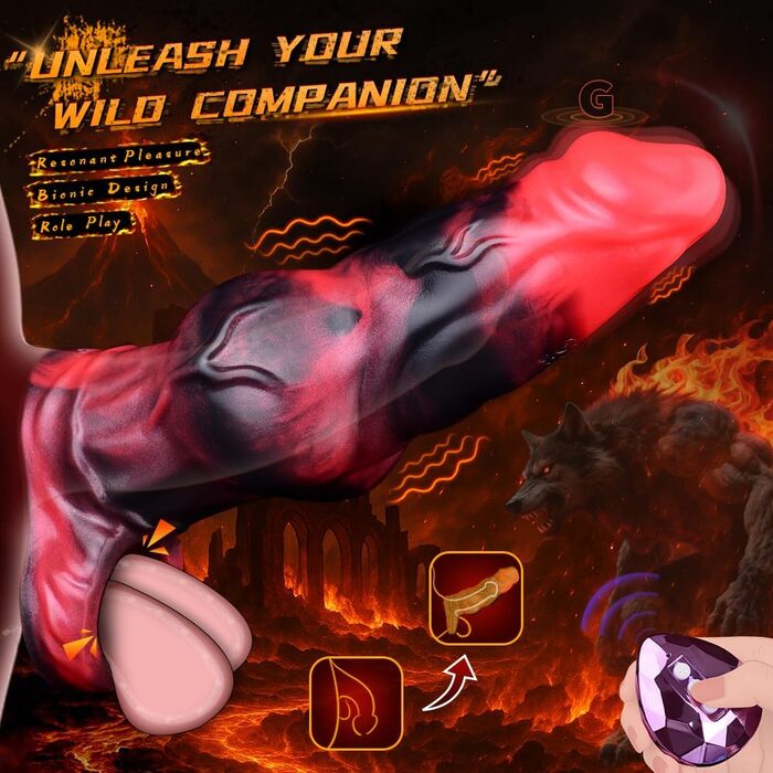 Вібратор-аналіз для пар: реалістичний вібратор у вигляді собачого пениса з 10 режимами