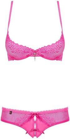 Сексуальний жіночий комплект нижньої білизни Selente Love & Fun: бюстгальтер, танга, бандаж, маска для очей, рожевий, L-XL, Made in EU