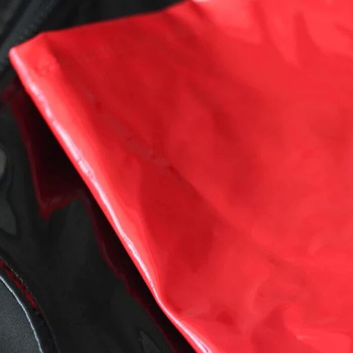 Чоловічий еротичний костюм: сексуальна жилетка з латексу та шкіри, футболка, чорний колір, розмір 7XL