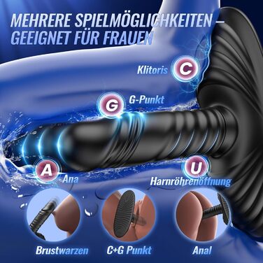 Анальний вібратор-масажер з силікону з 9 режимів вібрації та стимуляції простати, анусу та вагіни. Іграшка для дорослих для чоловіків та жінок