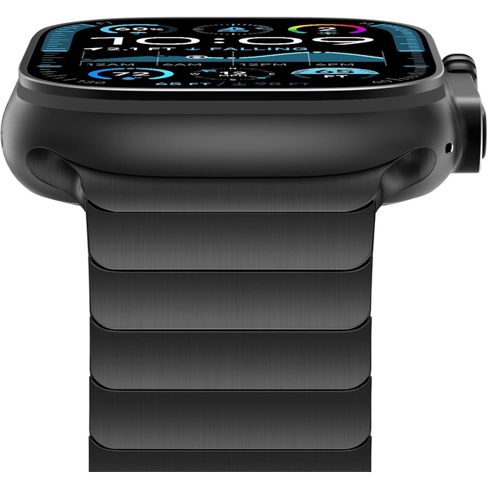Металевий ремінець CHANCHY для Apple Watch Ultra 3/2/1, Series 11/10/9/8/7/6/5/4/3/2/1, SE — сталевий браслет (чорний, 42/44/45/46/49 мм)