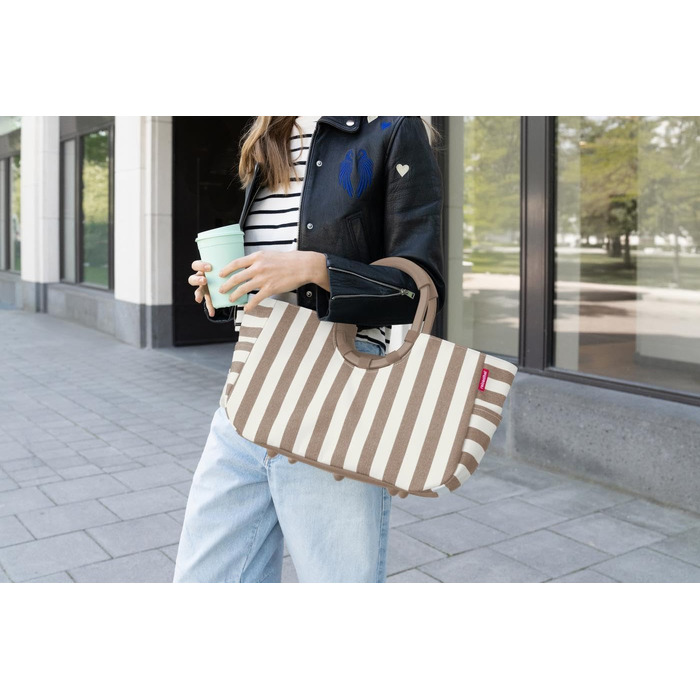 Еко-сумка для покупок reisenthel loopshopper з відділеннями, перероблений PET, розмір M, колір Summerstripes Coffee