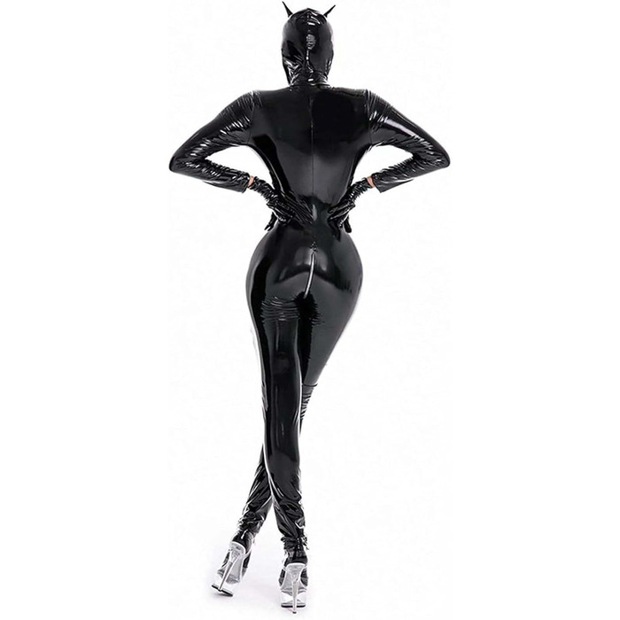 Латексний жіночий комбінезон-кальсони з довгим рукавом, еластичний, облягаючий, для клубів та вечірок, 4XL