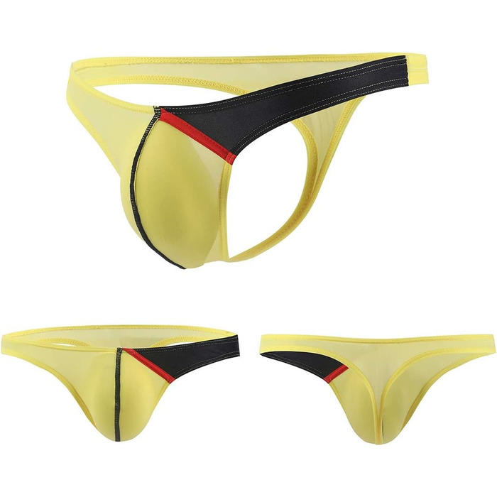 Танга чоловічі Panegy з тонкої шовкової нитки, низька посадка, бікіні, T-back, набір 3/4/5 шт., кольорові (L, білий+світлорожевий+світлоблакитний+жовтий (4 шт))