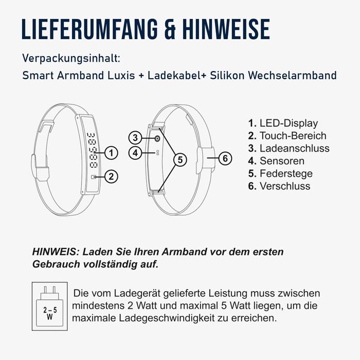 Смарт-годинник Fontastic Smartband Luxis у ювелірному стилі, LED-дисплей, моніторинг пульсу, SpO2 та стресу, трекер сну та крокомір, Bluetooth 5.3, водозахист 1ATM, металевий та силіконовий ремінці (Сірий)