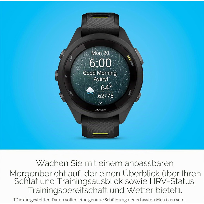 Спортивний смарт-годинник Garmin Forerunner 265S з AMOLED-дисплеєм, функціями тренувань та відновлення, 42 мм (Black/Amp Yellow)