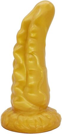 Анальний стимулятор ChicLSQ з сильним присоском, силікон, G-spot, для жінок (Золотий)