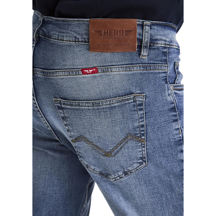 Чоловічі джинси Hero by John Edoox Denver Straight Fit, прямий крій, Vintage Blue (31W / 30L)