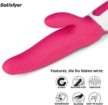 Вібратор Satisfyer Mr. Rabbit | Стимулятор G-точки та клітора | 12 режимів вібрації | Іграшка для дорослих для жінок | Водостійкий (IPX7) | З перезаряджанням