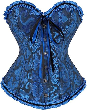 Жіноче корсетне приглудне (корсет-бюстгальтер) з корсетом над грудьми, темно-синій, M