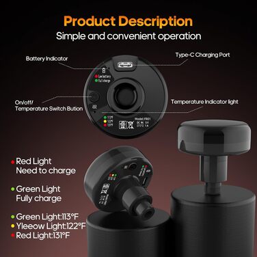 Перкусійний масажер AERLANG з функцією підігріву, масажна пістолет з LED-дисплеєм, 20 рівнів інтенсивності та 7 насадками, чорний