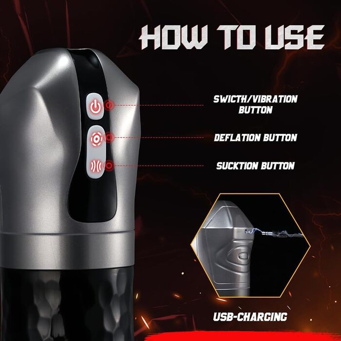 Електрична помпа для статевого члена, вакуумний тренажер з 5 режимами всмоктування та 10 режимами вібрації, іграшка для чоловіків, для підвищення потенції та покращення ерекції