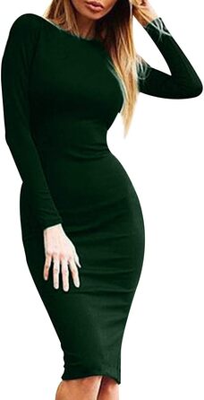 Сукня YMING для вечірки: сексуальна, з відкритим спиною, на блискавці, облягаюча, без рукавів, міді (темно-зелена, L)