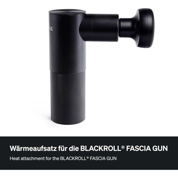 Міні-перкусійний масажер BLACKROLL® з підігрівом (Heat Head): електричний пістолет для масажу м'язів та фасцій, 4 насадки, 4 рівні інтенсивності, зарядка USB-C