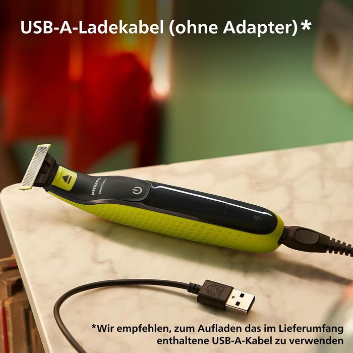 Електричний тример та бритва Philips OneBlade 360 Face & Body (QP4631/30) для обличчя та тіла, з підтримкою додатка, 2 леза 360 та насадками для стрижки