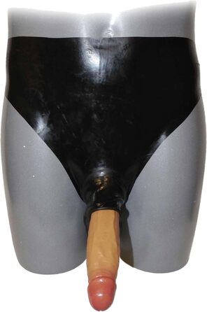 Латексний шланг з фронтальним отвором та мошонкою, розмір XL