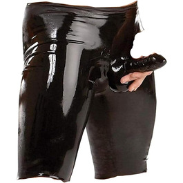 Чоловічі шорти-шкарпетки з еластичної шкіри (латексу), чорні, для клубів та еротичних вечірок