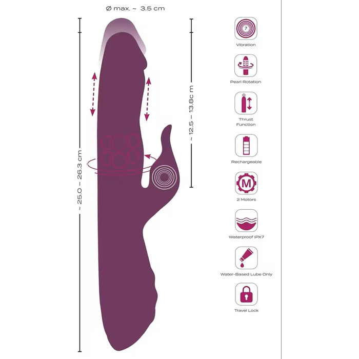 Javida Rabbit-Vibrator Lila - вібратор кролик 3,5 см, ліловий
