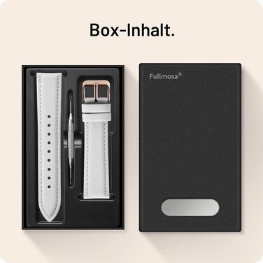Ремінець Fullmosa зі шкіри для Garmin Vivoactive 6/5/4, Venu SQ та Samsung Galaxy Watch 7/6/5/4 FE (22мм, Білий з рожево-золотистою застібкою)