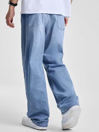 Чоловічі джинси Baggy JMIERR Y2K світло-блакитні, еластичний денім, розмір XL