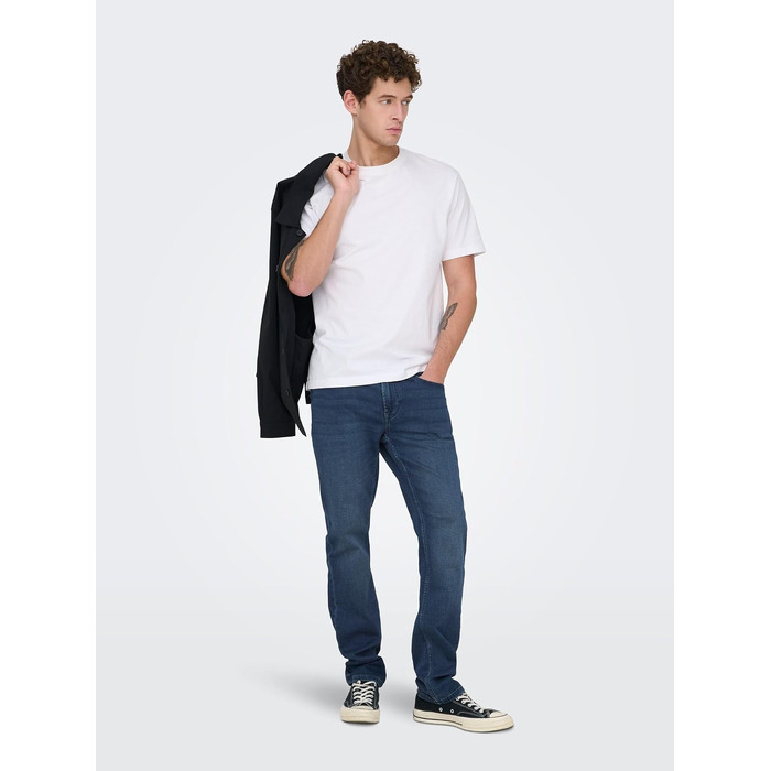 Чоловічі вузькі джинси Only & Sons Onsloom Slim Fit, темно-сині, 33W / 32L