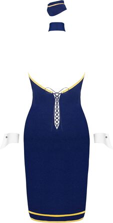 Костюм Selente Love & Fun: костюм горничної та стюардеси, чорний та синьо-білий, M-L, з маскою для очей, Made in EU