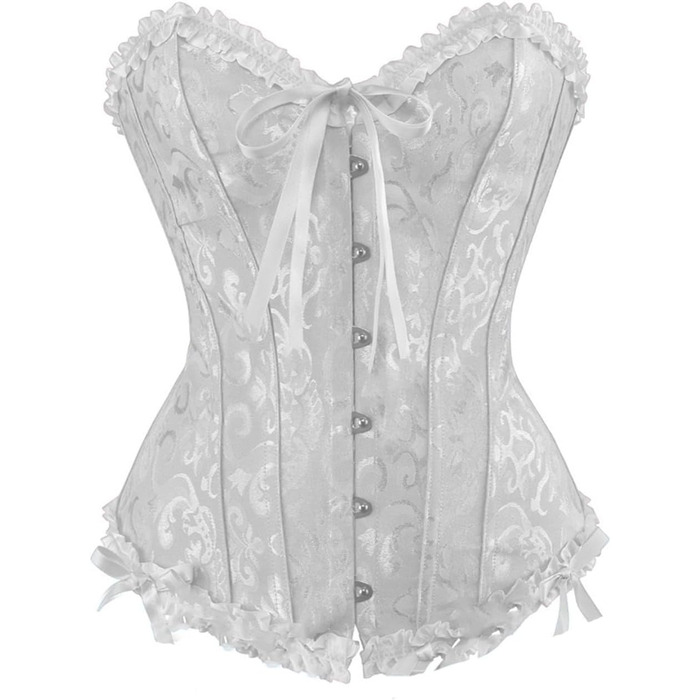 Корсет Daen Korsett для талії, корсет-формувач, корсет з шнурівкою, готичний стиль, вінтаж, білий (L)