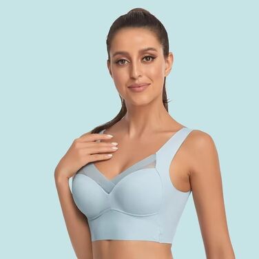 Бюстгальтер Tian Dee для корекції постави, без кісточок, з ефектом пуш-ап, на тонких бретелях, синій (M)