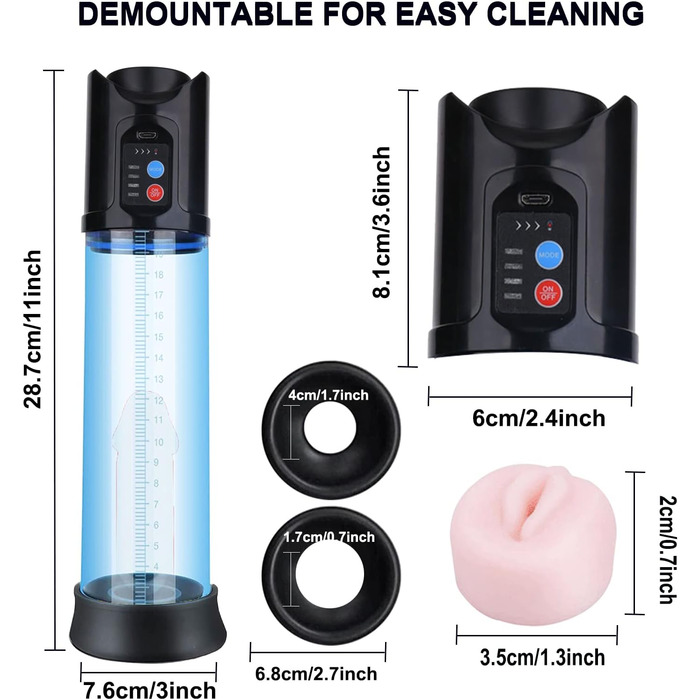 Електрична помпа для збільшення статевого члена для чоловіків, перезаряджувана вакуумна помпа для ерекції, доросле секс-іграшка