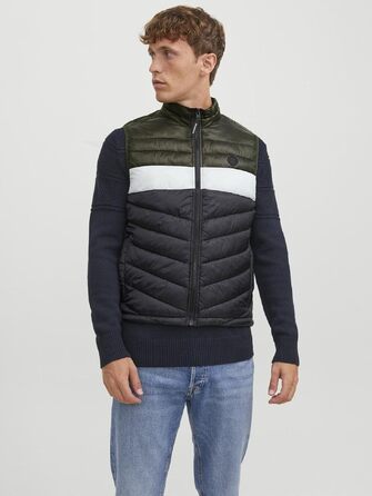 Чоловічий жилет Jack & Jones Jjehero Noos стібаний, колір Rosin/Black/White, розмір L