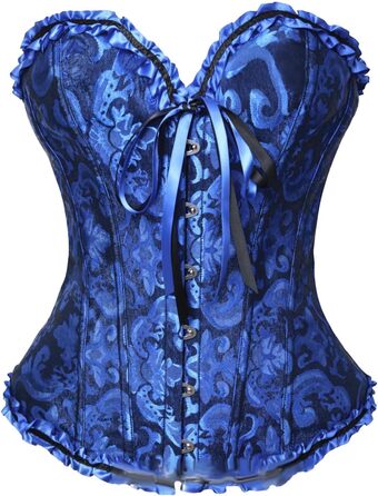 Корсет-бастінг Корсет Шнурування Готичний Берлеск Стеampunk Корсаж для жінок, повна грудь, корсет на шнурівці, форма для талії, спідня білизна, естетика, корсет на шнурівці, пластиковий, без кісток, 4XL, темно-синій