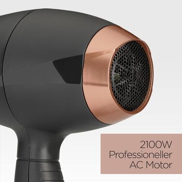 Фен для волосся BaByliss Smooth Pro 6709DE з дифузором, 2100 Вт, іонна технологія проти пухнання, 3 температурні режими, чорний