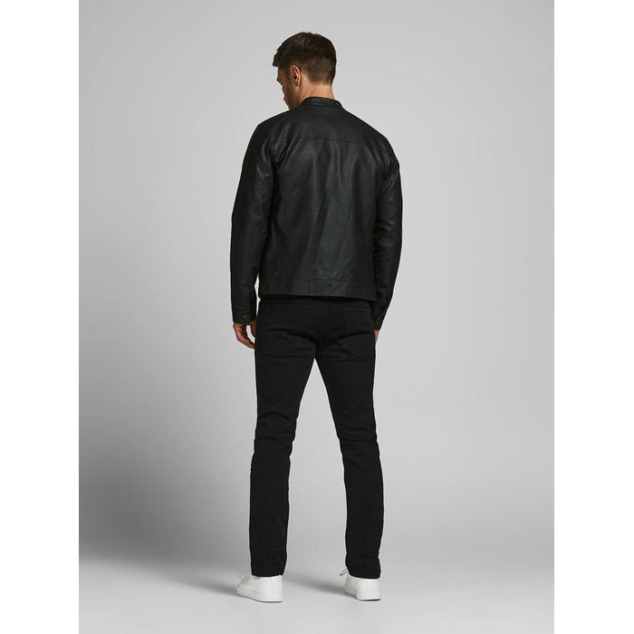 Чоловіча куртка Jack & Jones зі штучної шкіри, чорна, розмір S