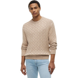 Чоловічий в'язаний джемпер Tommy Hilfiger Mock Cable Crew Neck бежевого кольору (Batique Khaki), розмір XL