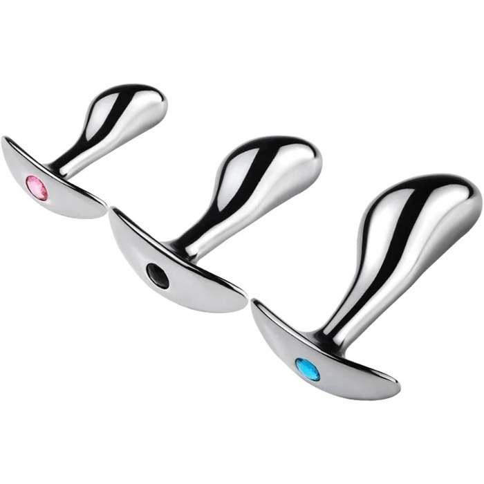 Анальні дільда з нержавіючої сталі Axcroo (3 шт.): S/M/L, T-Bar, стимулятор G-точки та простати