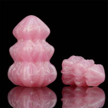 Анальні кульки з рідкого силікону Soarvlorfy (3 шт.) - стимулятори G-точки та простати, рожеві, M