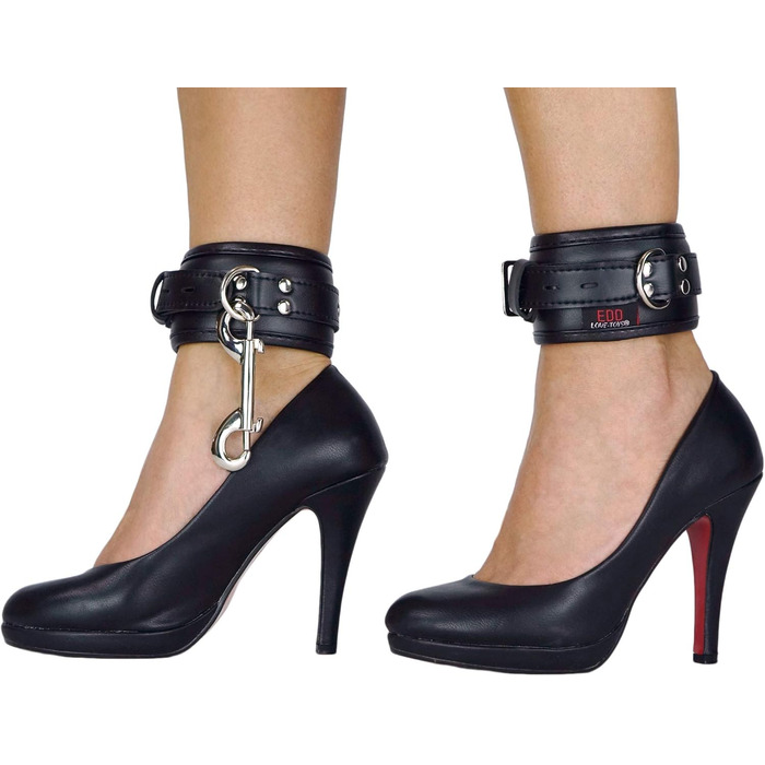 Набір наручників для бондейджу з підкладкою з шкіри: наручники, кайдани для ніг, ошейник, чорний колір