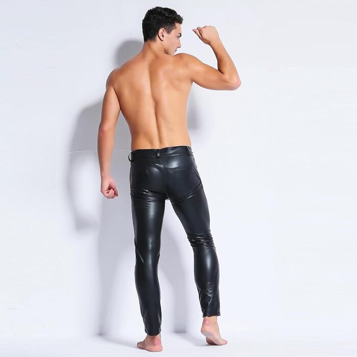 Чорні латекс-легінси з відкритим кроком для чоловіків ARIASS, сексуальна спідниця-сітка з блискавкою, клубний одяг, розмір L