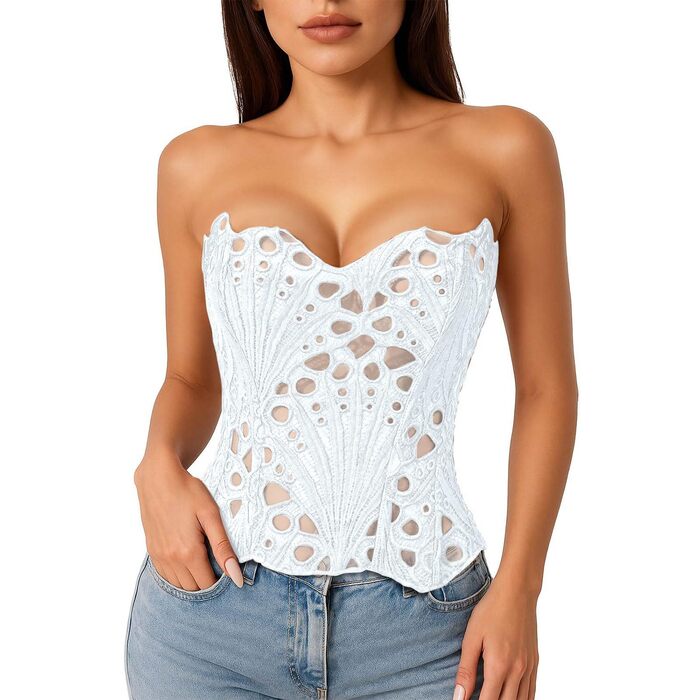 Корсет для жінок з широкою талією та великим бюстом, готичний вінтажний корсет-бастінг, фігурна білизна, білий, XS
