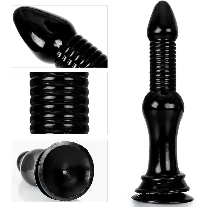 Анальний дildo Jixaxe 30 см з силікону - розширювач ануса, іграшка для стимуляції G-точки, чорний