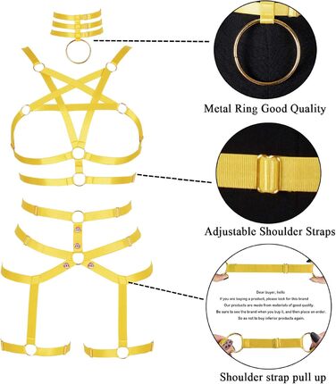 Жіночий корсет-нагрудник у стилі панк, повна клітка, мереживний бюстгальтер та пояс-стрінг, комплект, Харадзюку, готичний, фестивальний, рейв-стиль (помаранчевий, жовтий)