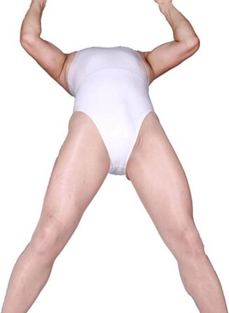Сексуальний латексний комбінезон з шортами та стрінгами для сцени та вечірок (XXL, Білий)