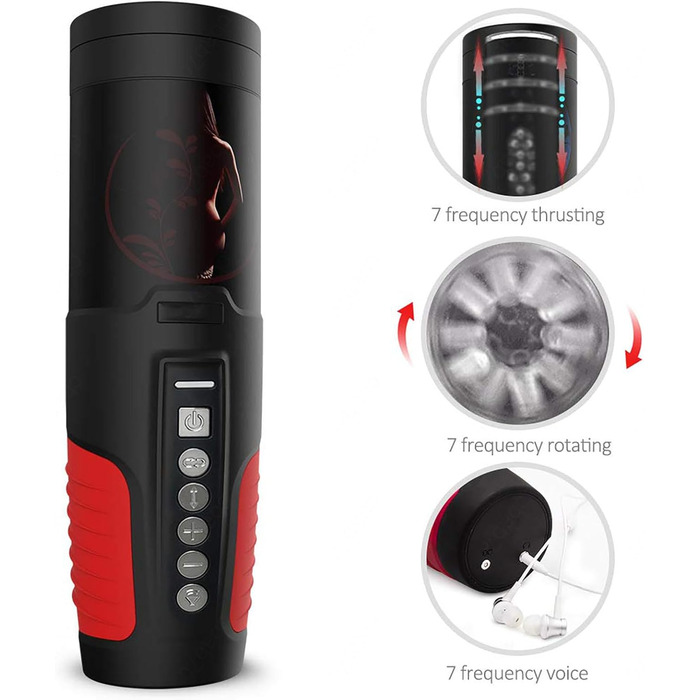 Автоматичний чоловічий мастурбатор з 7 функціями телескопічного витягування та режимами обертання | Масажер для чоловіків