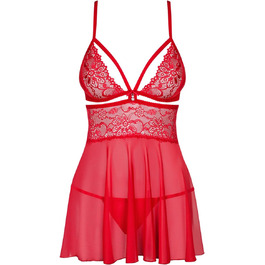 Babydoll Obsessive з шнурком для жінок, червоний, L-XL