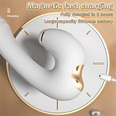 Вібратор Rabbit Silikon Dildo з 7 режимами вібрації та 3 режимами насосу для жінок, білий