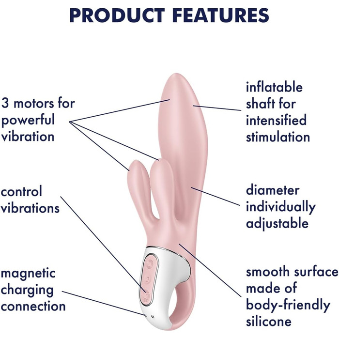 Satisfyer Air Pump Bunny 3: Надувний вібратор-кролик з 12 програмами | IPX7, Силікон