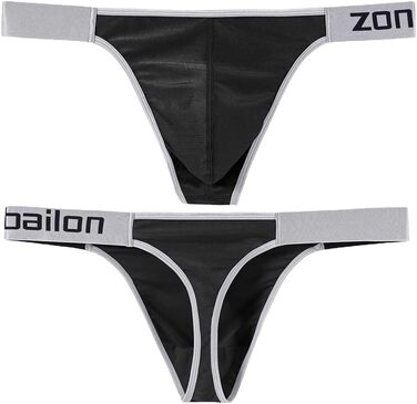 Танга чоловічі BIATWOWR з м'якої та зручної тканини, танга для чоловіків (Чорно-синій, XL)