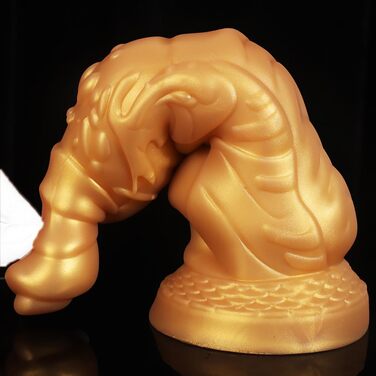 Анальний плаг з силікону SMGKB з сильним присоском, золотий, для масажу G-Spot та простати