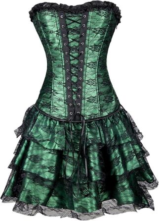 Корсет жіночий з кісточками, над бюстом, для корекції фігури, великі розміри, шнурівка, Body Shaper, зелений, M